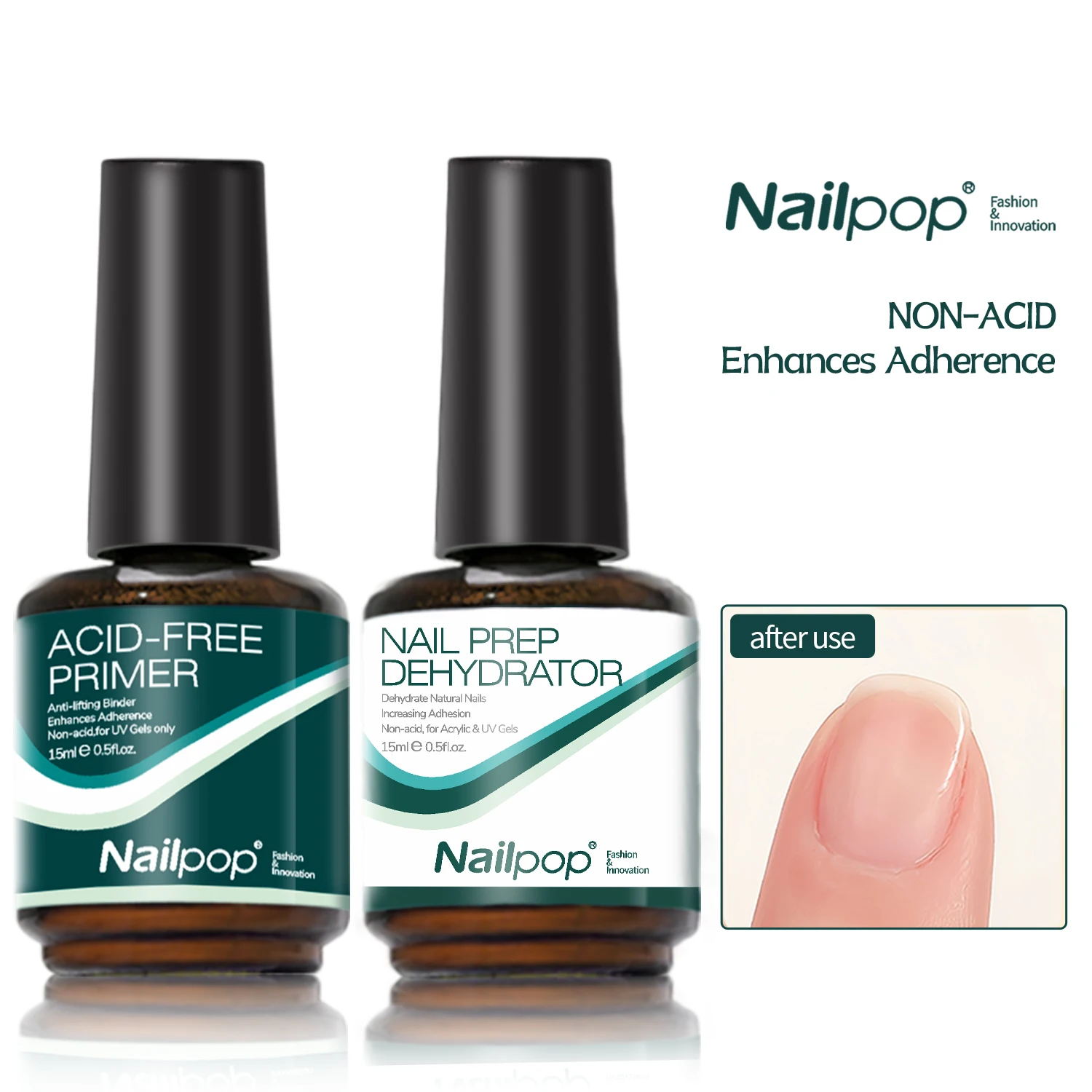 

Nailpop Nail Dehydrator and Primer Acid Free Fast Drying Strong Adhesion Primer Gel Long Lasting Polish UV Nail Art Adhesive