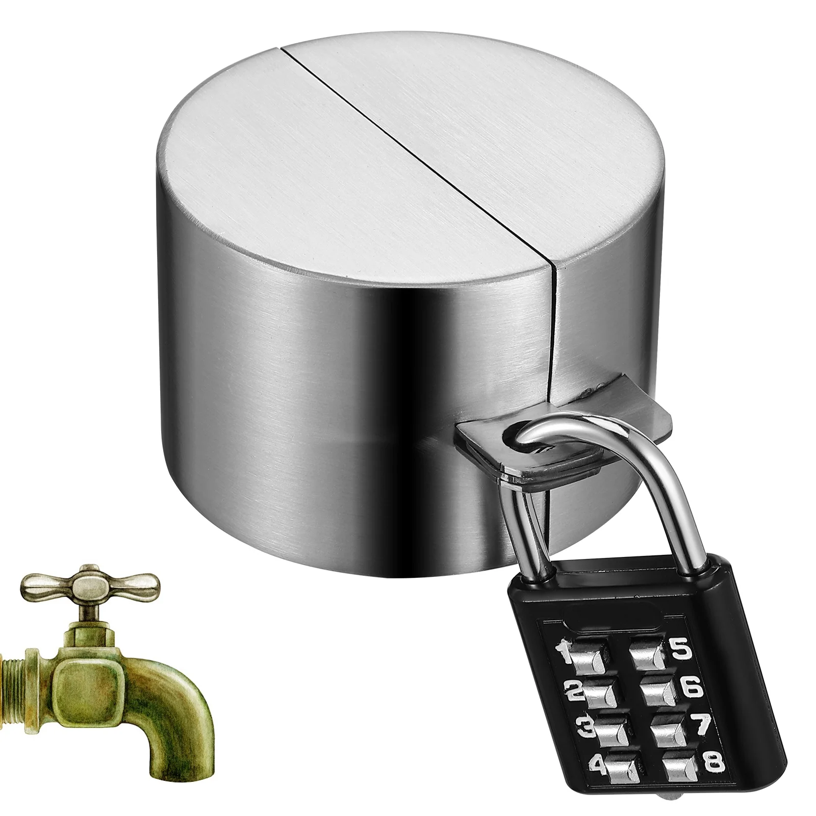 

1 set 1 Set Stainless Steel Outdoor Water Spigot Hose Bib Lock Weatherproof Faucet Protector Easy Install Garden Spigot Cover
