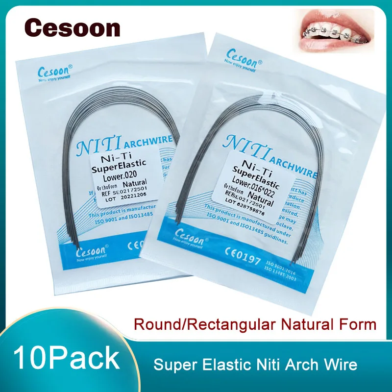 

10Pack Dental Orthodontic Super Elastic Niti Arch Wires For Braces Natural Form Round/Rectangular Archwire Dentist Materials