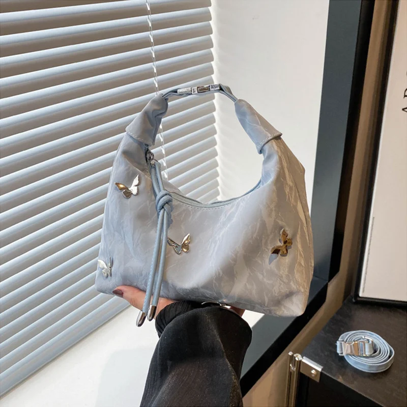 Damen-Umhängetasche mit Schmetterlings-Dekor, verstellbarer Riemen, leicht, für den täglichen Gebrauch, Hobo-Umhängetasche, vielseitige Tasche für Arbeit, Reisen, Einkaufen – Detail 21