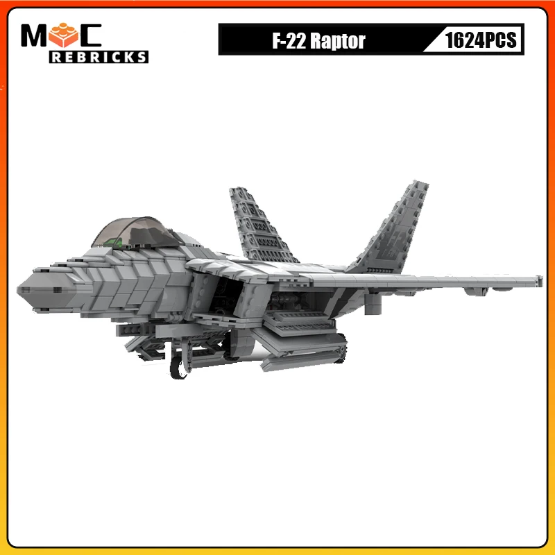 WW II Série Militaire US Air Force F-22 Raptor Fighter Construction nuits MOC Briques Modèle D'avion Enfant Jouet Enfants Cadeaux De Noël