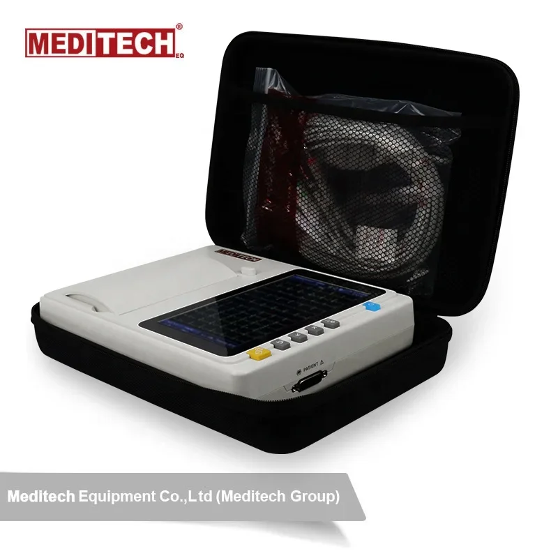 High Quality 7 inch Touch screen Portable 3 Channel ECG Machine Slim advanced and light weight