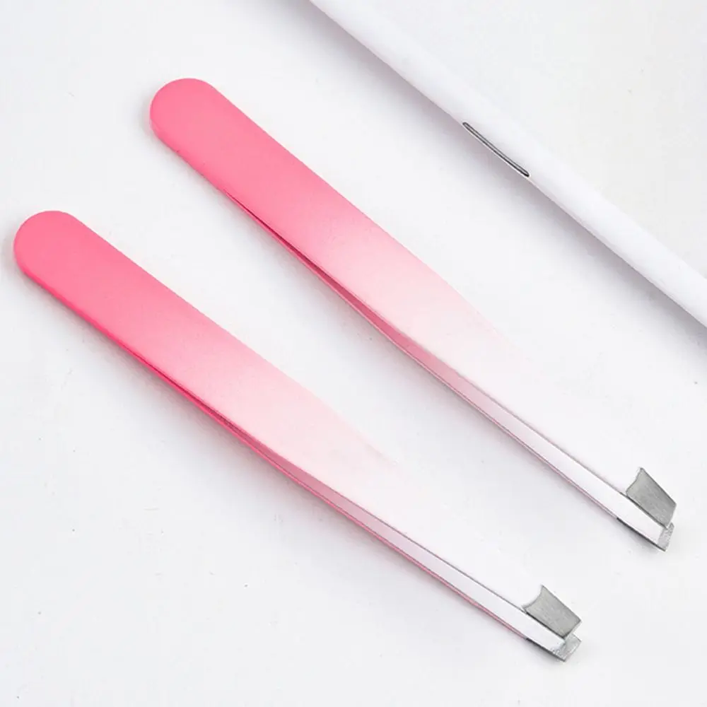 Colorful Eyebrow Pliers Hair Removal Stainless Steel Eye Brow Tweezer Face Hair Removal Eyelash Extension Oblique Mouth Tip