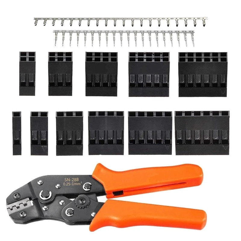 620Pcs Dupont Connector Kit With Wire Crimper Plier 2.54Mm Pitch 1/2/3/4/5/6 Pin JST SM And 2.54 Mm JST XH Male/Female