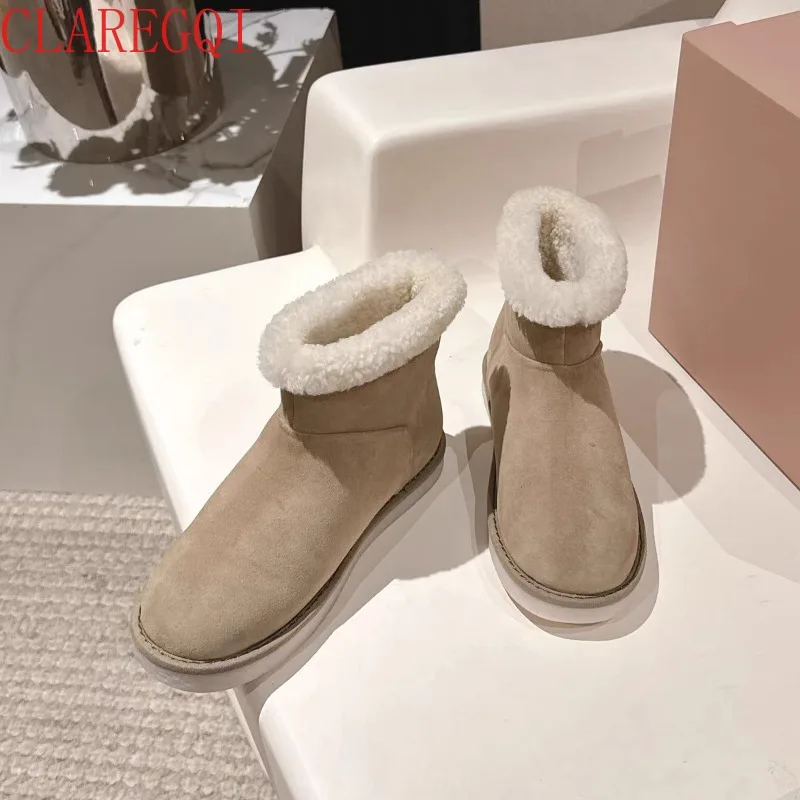 winter shoes women Lambskin Lining women shoes casual Suede Texture Fashionable And Warm comfy shoes for women Snow boots