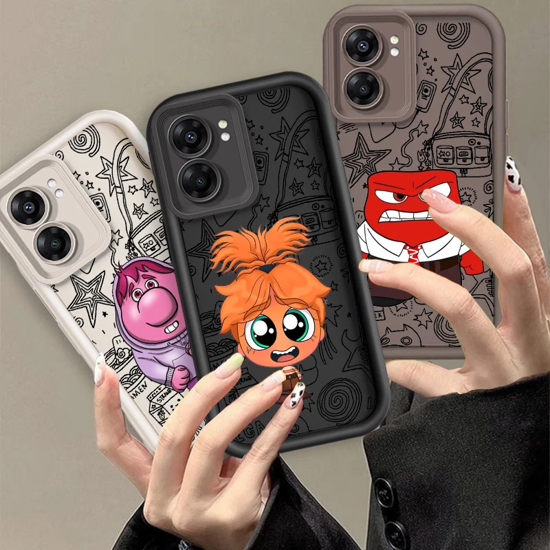 Disney Inside Out 2 Cute Eye Ladder For OPPO Find X5 X3 A58 A57 A55 A53 A54 A92 A74 A78 A98 A16 A94 A76 A72 5G Cover Phone Case