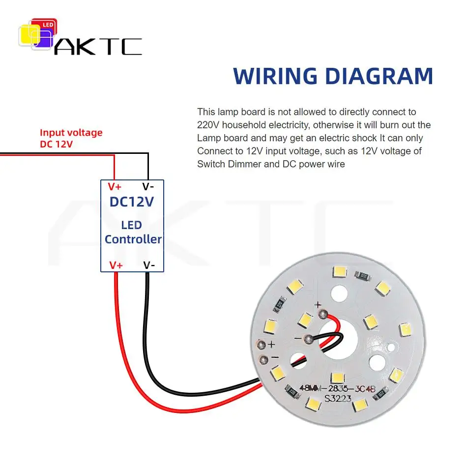 3000K 6000K LED Chip For Downlight 5W 7W SMD2835 Round Light Beads DC 12V Lighting Spotlight Source Circular Aluminum Panel Lamp