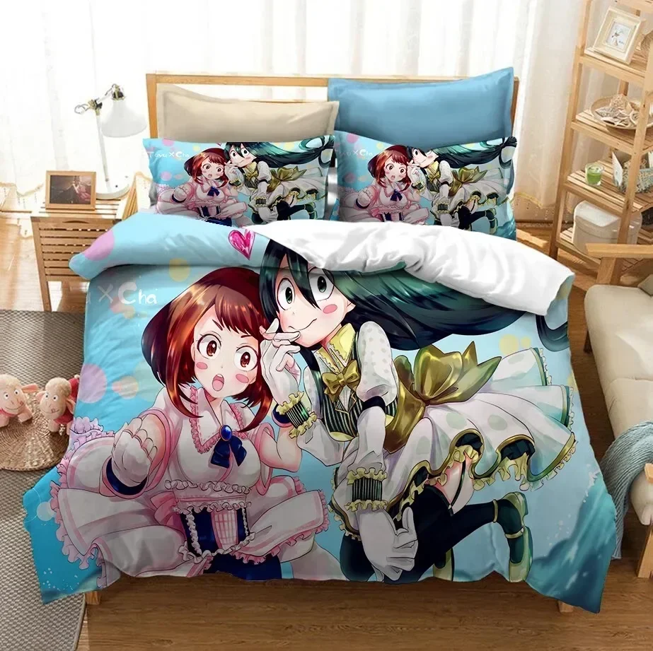 

3D Japan Anime My Hero Academia Printed Bed Set Duvet Cover Pillowcase Bedding Set Linen Sheet Quilt Cover Full Queen King Size