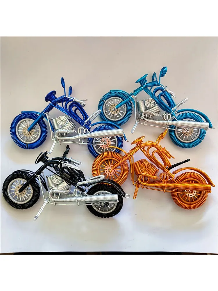 Motorcycles, aluminum wire classic products, handmade aluminum wire motorcycles, colorful alumina wire souvenirs