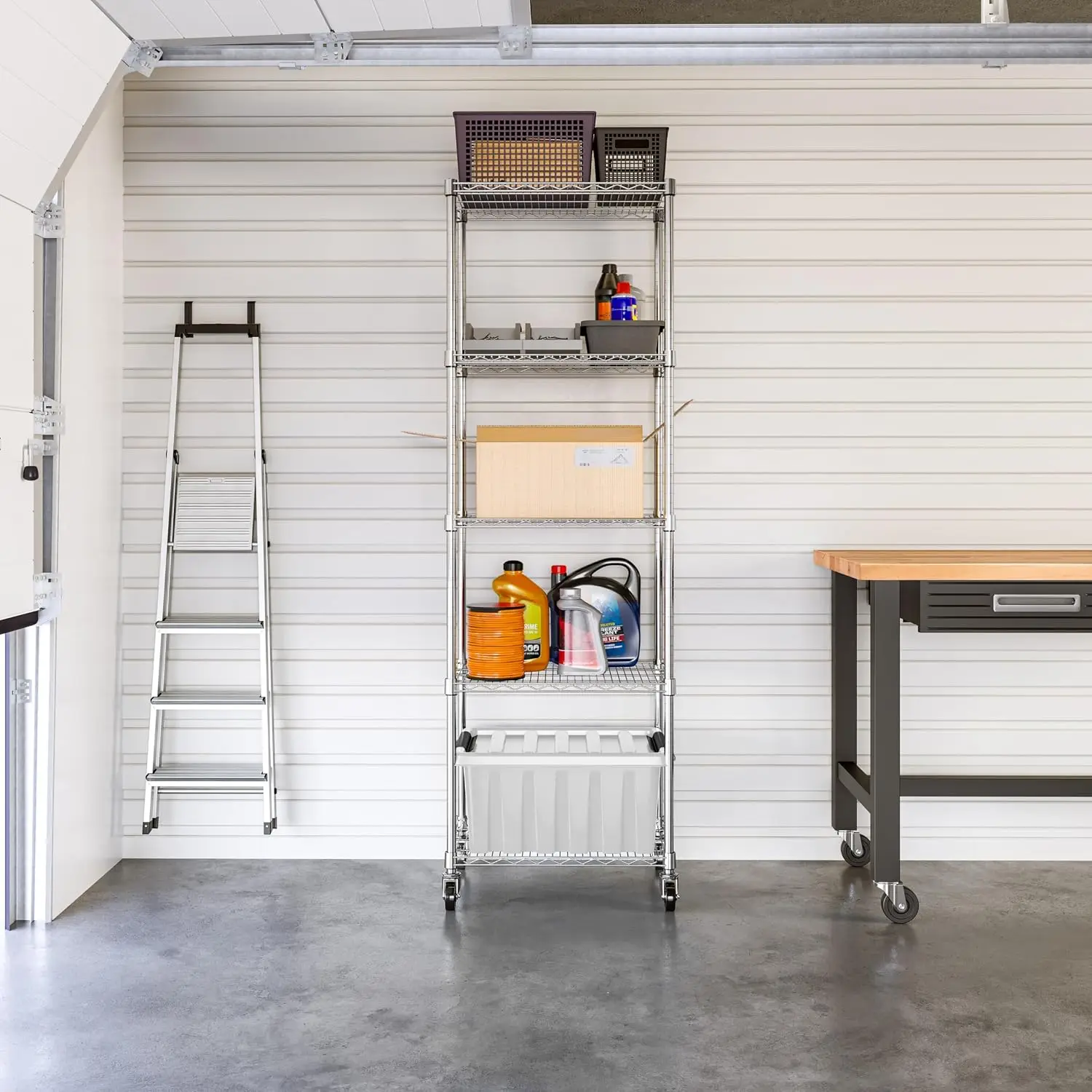 Steel Wire Shelving 5 Tier 24 W X 18 D X 75 H Heavy Duty Storage Rack Weight Capacity 800 Pounds Per Shelf Commercial Grade Nsf
