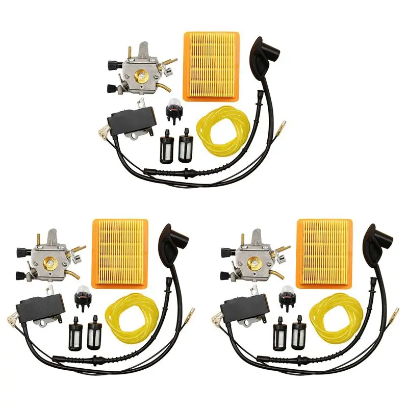 ablq-3x-carburetor-for-stihl-fs120-fs200-fs250-ignition-coil-air-filter-fuel-hose-tune-up-kit-trimmer-brushcutter