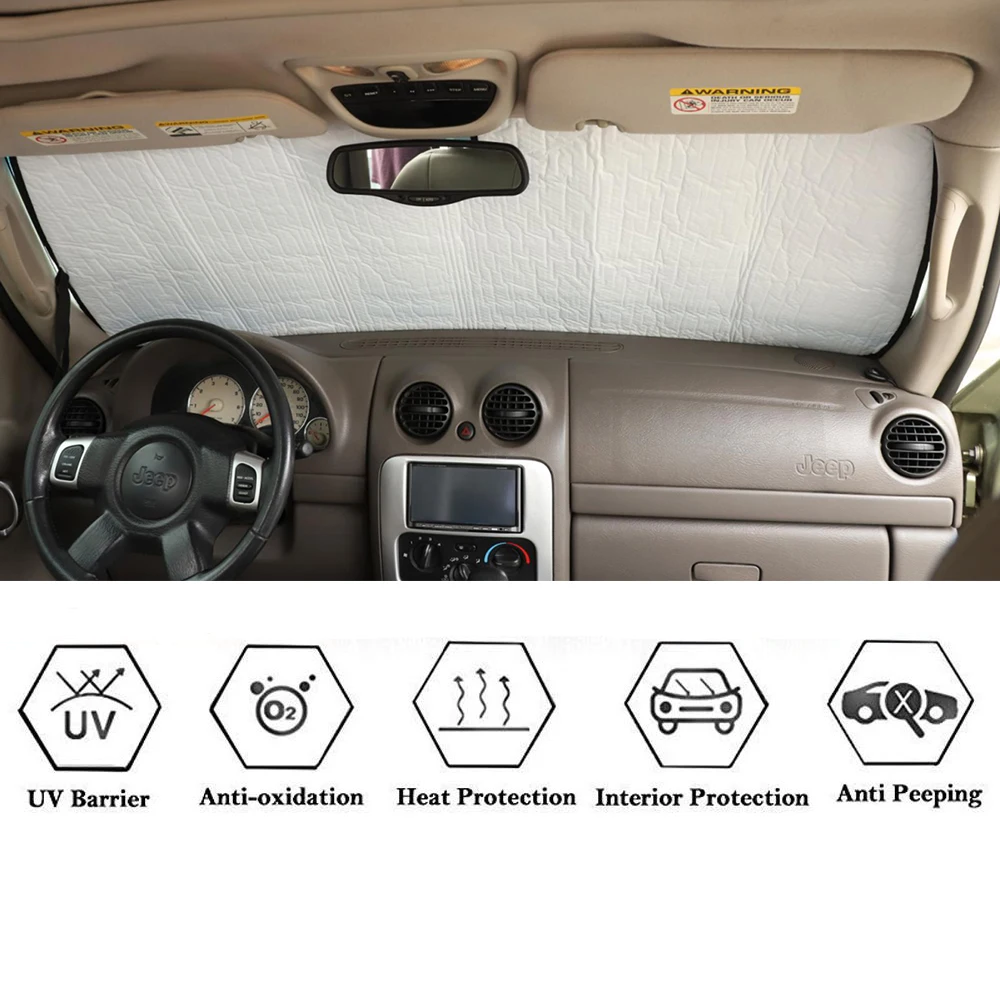 Car Window Windshield Visor Sunshade Cover for Jeep Liberty 1999 2000 2001 2022 2003 2004 2005 2006 2007 Interior Accessories