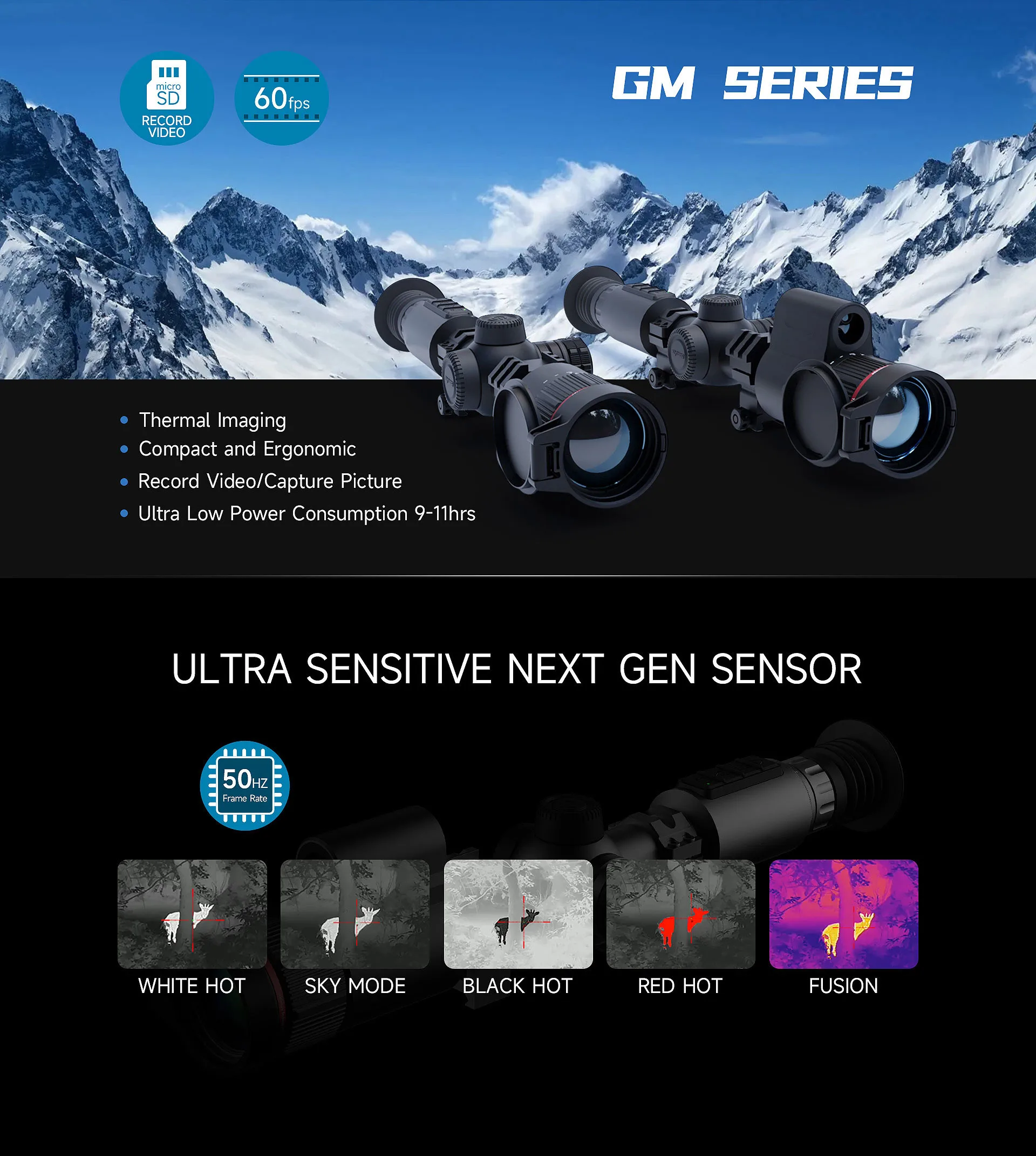 Hunting Thermal Imaging Scope with Night Vision Infrared Thermal Imager Sight Infrared Resolution Telescope & Binoculars