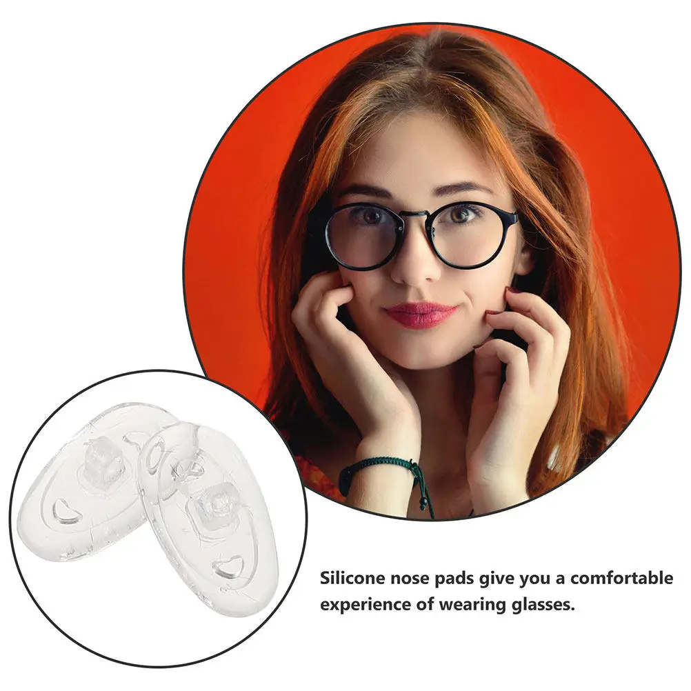 100Pairs Eyeglass Nose Pads Silicone Soft Transparent Glasses Nose Cushions Non-Slip Replacement for Full Frame Sunglasses
