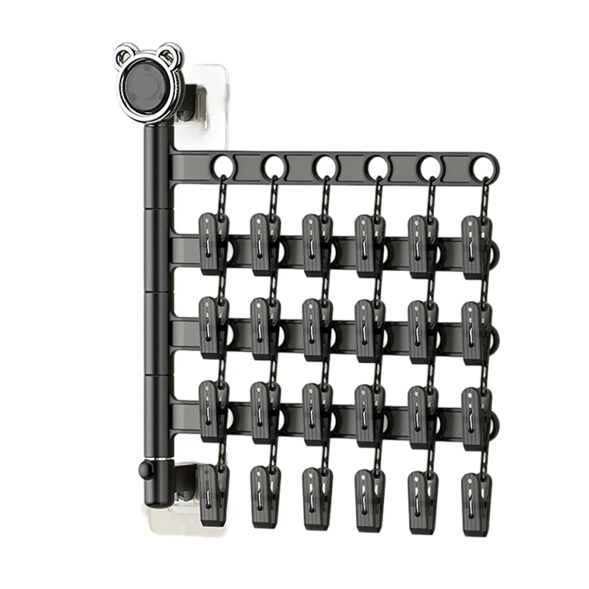 Multi-Functional Drying Rack Socks Underwear Laundry Storage Multi-Clip Wall-Mounted Artifact Balcony Folding Rack B