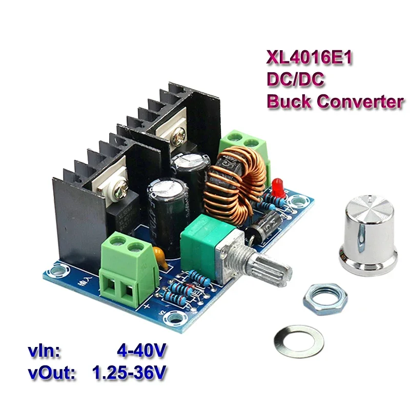 200W 8A DC-DC Buck Converter Vehicle Stabilizers Step-Down Power Supply Module XL4016E1 Adjustable 1.25-36V Voltage Regulators