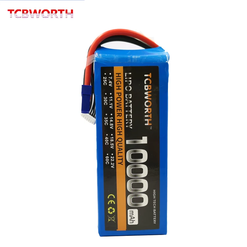 

6S 22.2V 10000mAh 25C RC Aircraft LiPo Battery Rechargable Lithium Batteries For RC Airplane Drone Car Boat Tank Quadrotor XT60