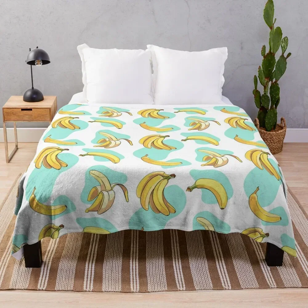 

Banana Pattern Throw Blanket Machine Washable Soft Warm Blanket