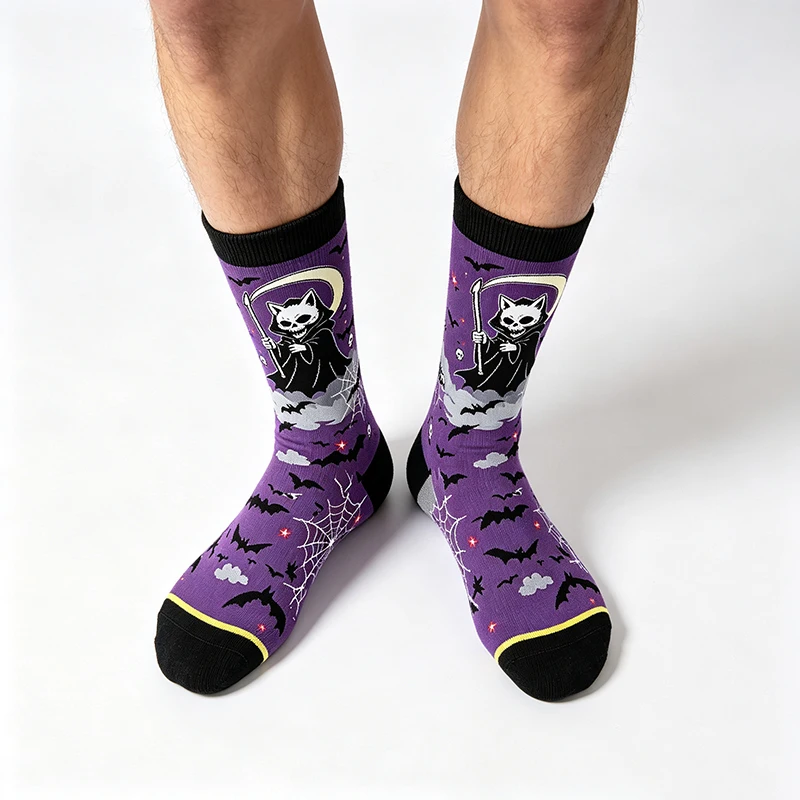 6/10/18Pairs Random Men Women Kawaii Cute Crew Socks Anime Cartoon Gamer Printed Socks Christmas Halloween Festival Gift Socks