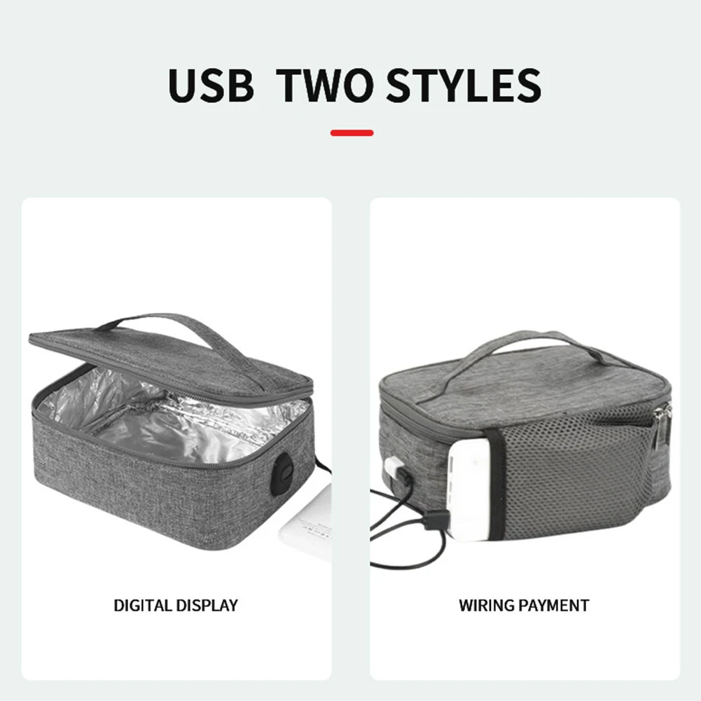 USB قابلة للشحن المحمولة حقيبة الغداء الكهربائية سخان الطعام دفئا قابلة لإعادة الاستخدام 3 مستويات الحرارة لمكتب المدرسة السفر للنساء الرجال #3
