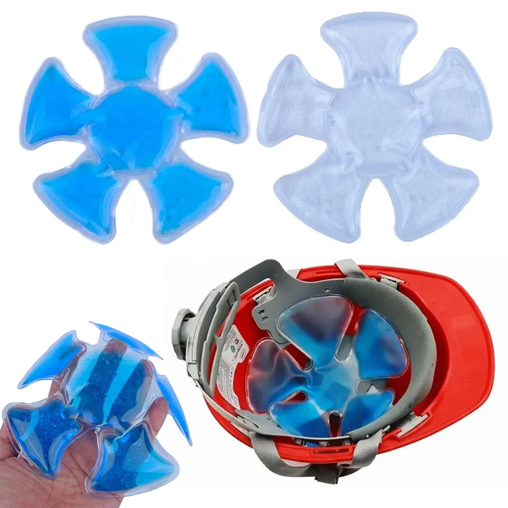 Motorcycle Blue Gel Ice Hat Adjustable Cooling Pad for Helmets Hats Reusable Cold Compress Travel Portable Outdoor Accessories