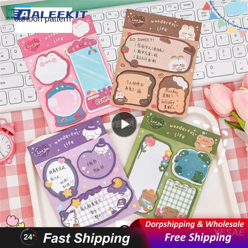 Cute Sticky Notes Student Alien Pleasure Office Supplies Office Cartoon Cute Notebooks Student Sticky Notes