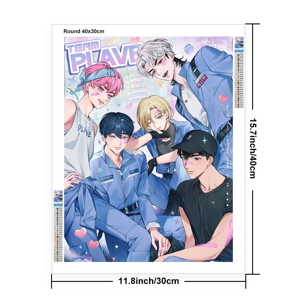 Korean Kpop Boy Group Plave Diamond Painting NOAH BAMBY HAMIN EUNHO YEJUN Art Mosaic 5D Embroidery Cross Stitch Puzzle Fans Gift