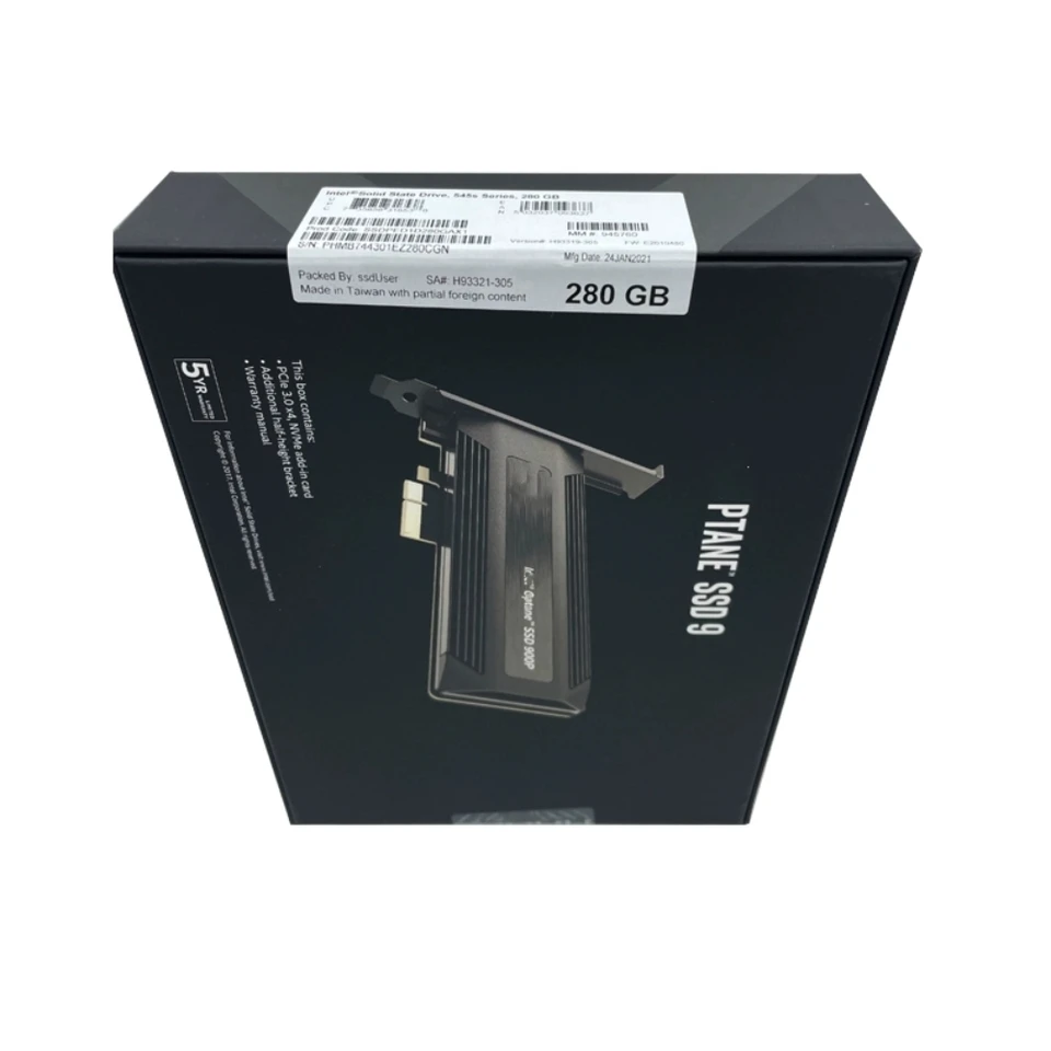 Intel Optane SSD 900P 280GB PCIe X4 3D XPoint