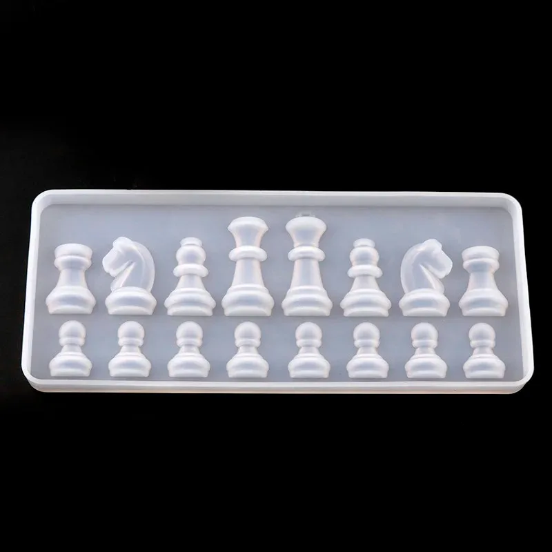 2pcs International Chess Shape Silicone Mold DIY Clay UV Epoxy Resin Mold Pendant Molds For DIY view 3
