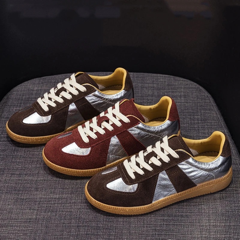Nouvelles baskets pour femmes 2026, chaussures plates antidérapantes, chaussures d'entraînement allemandes, chaussures rétro grande taille pour femmes, chaussures de skateboard pour femmes
