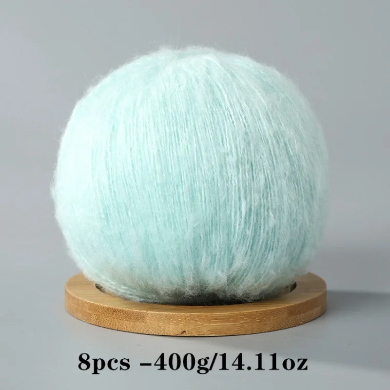 8 Stück 400 g Mohair-Garn zum Häkeln und Stricken, DIY-Haustierspielzeug, DIY-Handwerk, weich, bequem, hautfreundlich, Frühling und Sommer