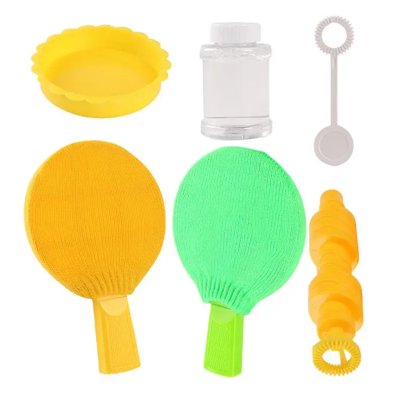 Bouncy Bubbles Blowing Bouncy Bubble Making Table Tennis Racket Fine Motor Skills Building Indoor Outdoor Boys Girls Bubble Toy