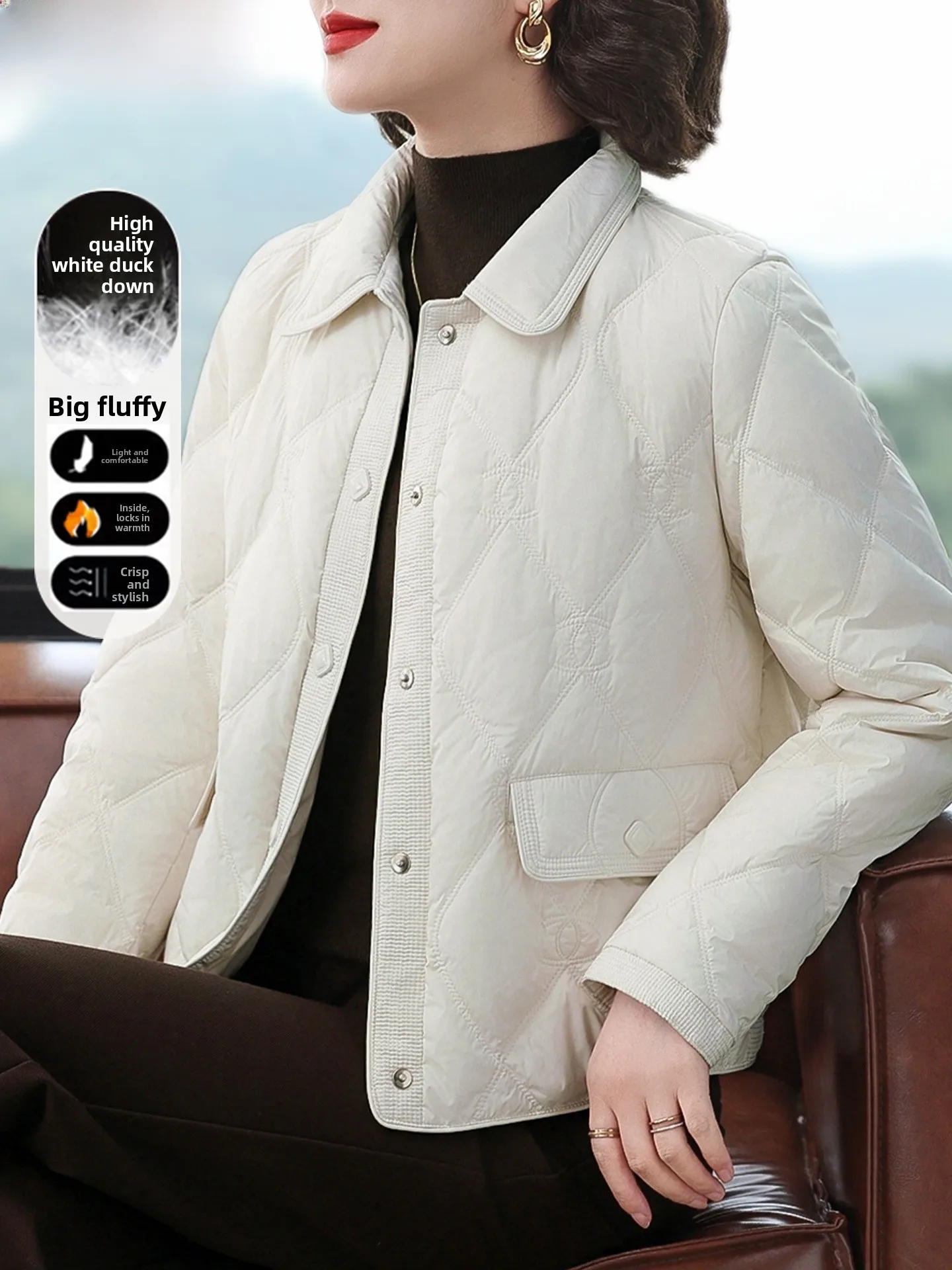 

Зимняя модная короткая пуховая куртка маленького размера для женщин среднего и старшего возраста, осенне-зимняя хлопковая одежда