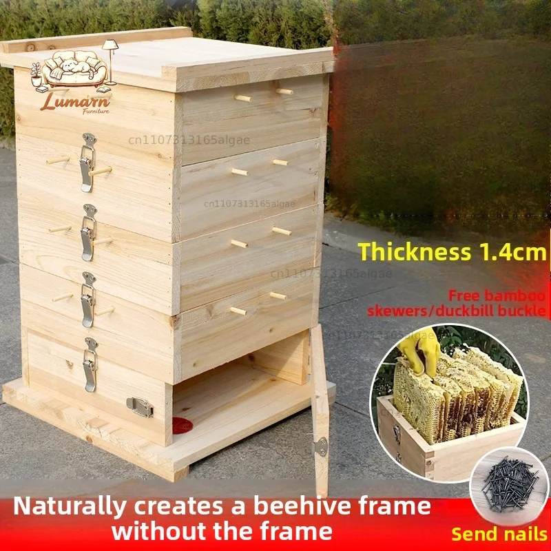 Five-Layer Cedar Wood Bee Hive Beekeeping Equipment for Chinese Honeybees Old Style Apiary Box Stackable Natural Beehive