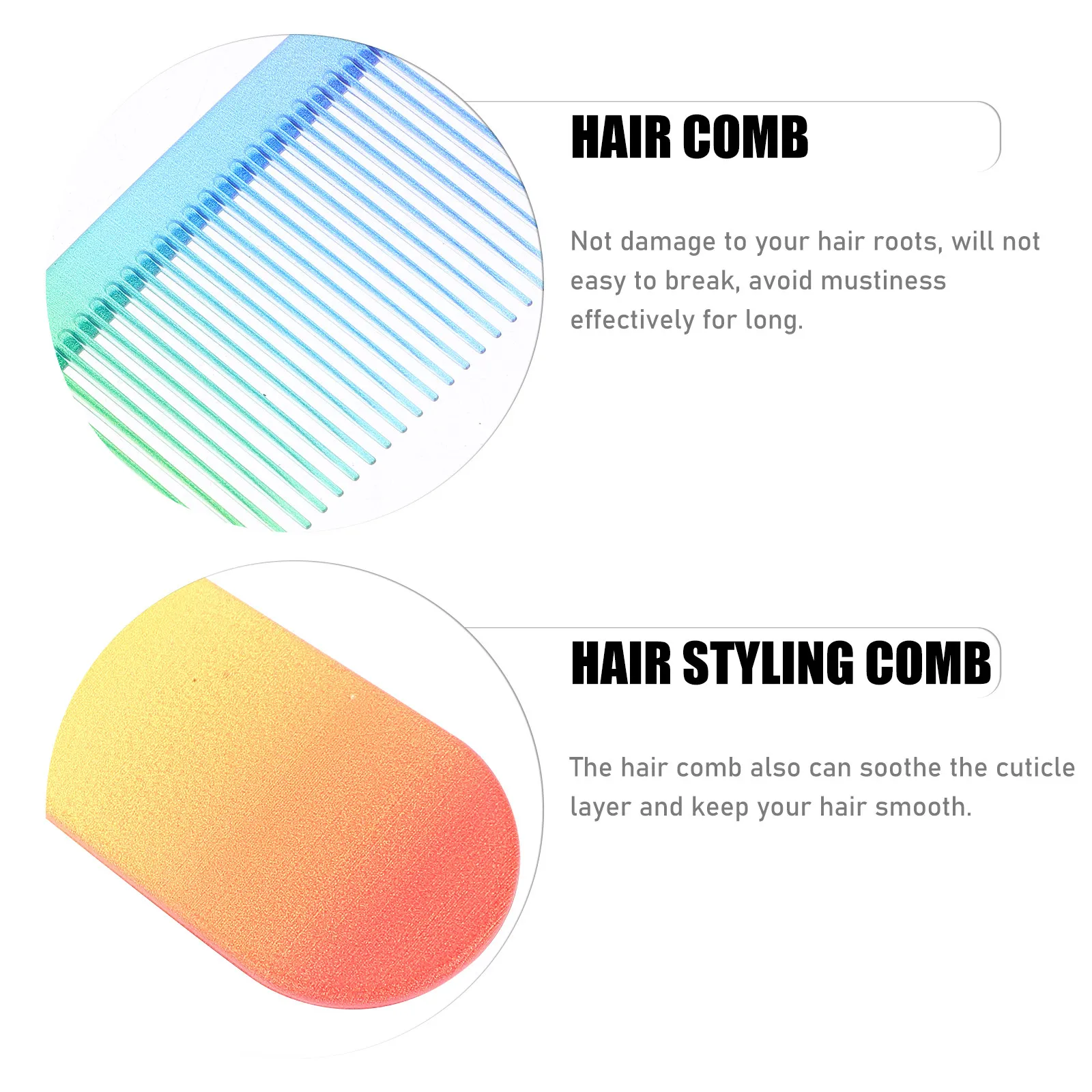 

3Pcs Rainbow Hairdressing Comb Anti Static Smooth Hair Tooth Styling Comb Salon Hair Care Accessory Salon Hairbrush