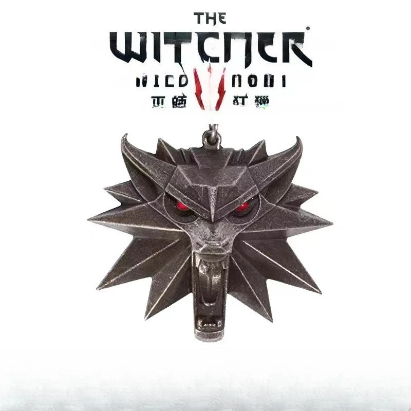 50cm/80cm Hunter Wolf Head LED Glowing Medallion Necklace Retro Punk Gaming Jewelry for Men - Detail 1