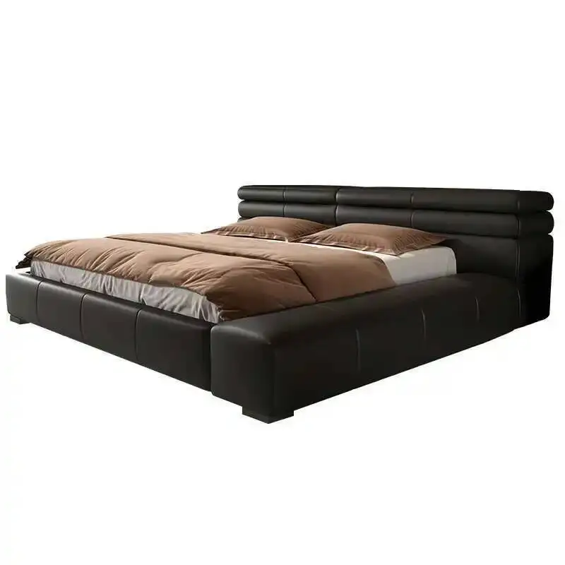 

Adult Bed Tatami Minimalist Light Bedroom Italian Luxury Modern Unique Bed Black Double Wedding Trendy Beliche Hotel Furniture