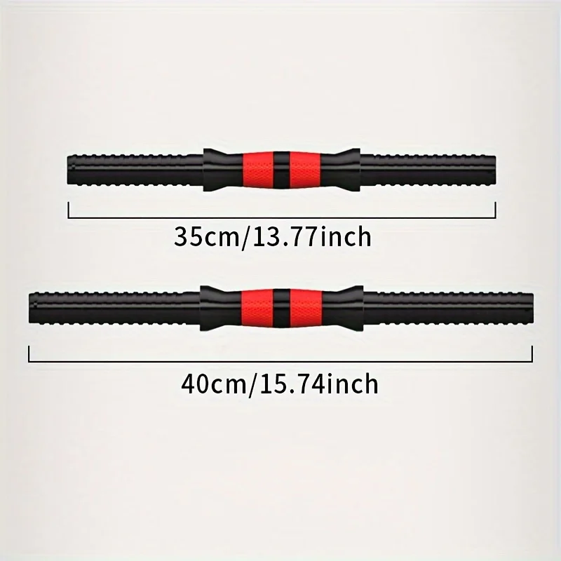 قضيب دمبل مطلي بالمطاط واحد، ملحقات الحديد موصل الجوز العالمي لمعدات تدريب القوة المنزلية (القضيب فقط #2