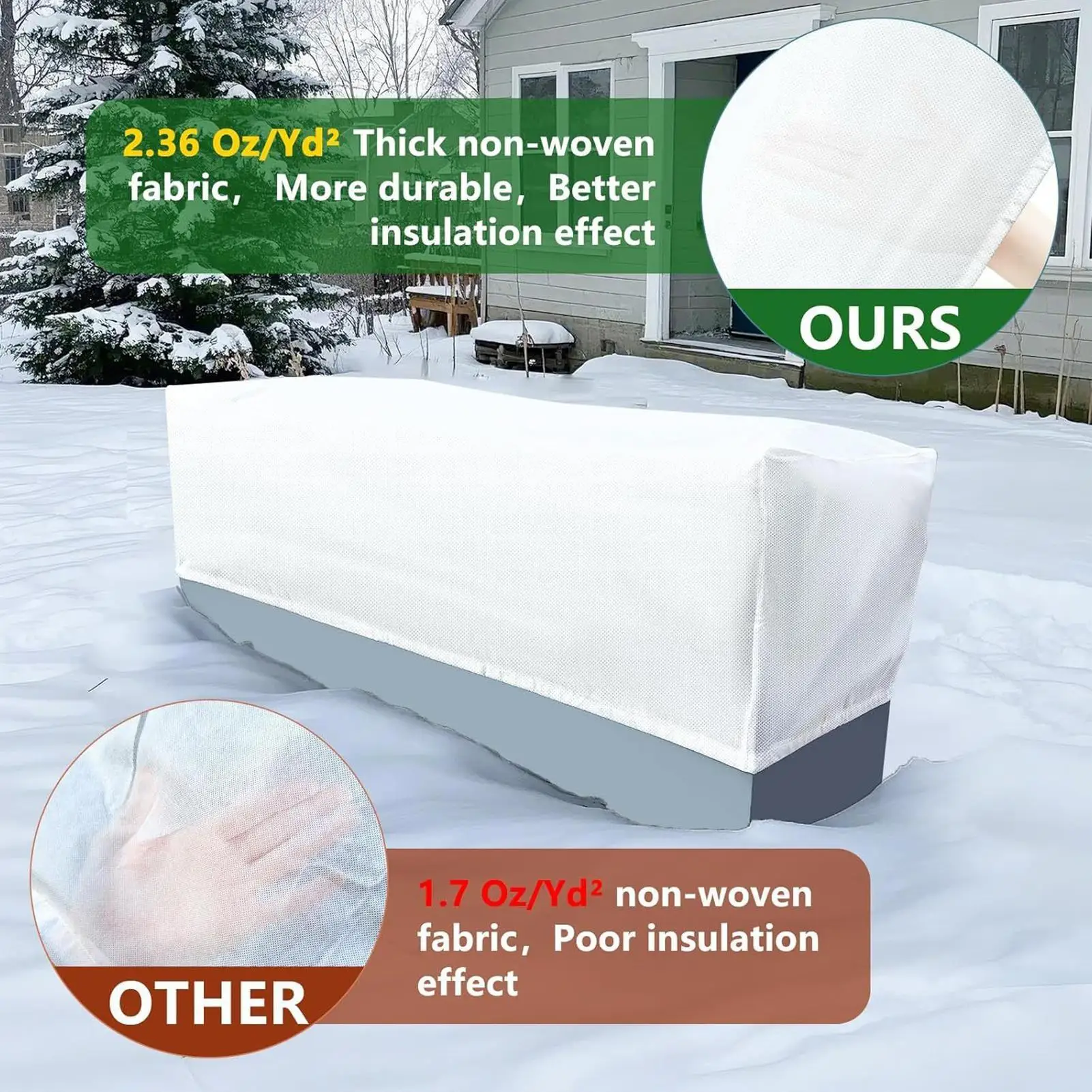 

Чехлы для растений Защита от замерзания 59 х 15,7 х 17,7 дюймов Зимние чехлы для растений с шнурком Дышащая сумка из нетканого материала для