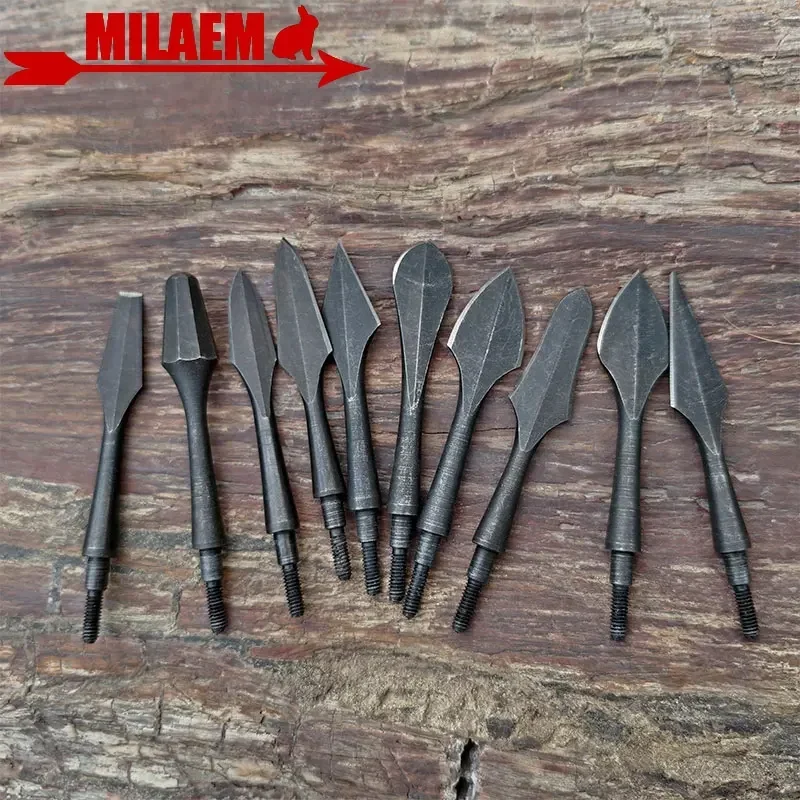 

6/12pcs Traditional Hunting Arrowhead High Carbon Steel Broadhead Archery Shooting Arrow Heads Points for OD 7.8mm Arrow Shaft