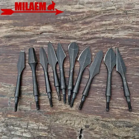 6/12pcs Traditional Hunting Arrowhead High Carbon Steel Broadhead Archery Shooting Arrow Heads Points for OD 7.8mm Arrow Shaft