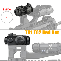 T01 T02 2MOA Red Dot Sight 1x22mm Tactical Reflex Sight Optics Red Dot Scope with UNITY Riser Mount with Original Marking LOGO
