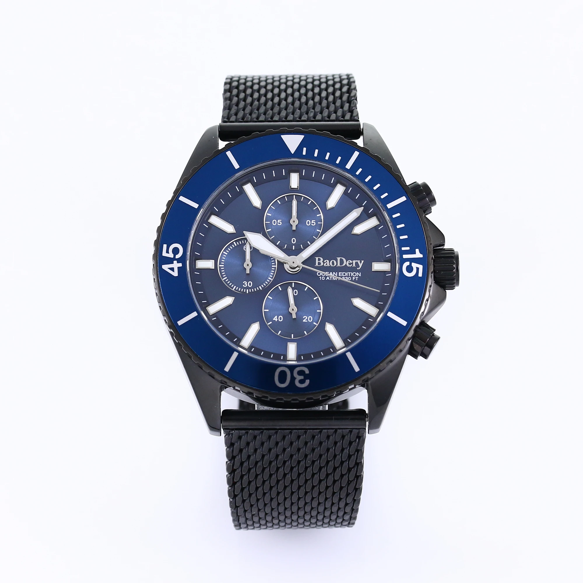 

46mm fashionable and elegant men's watch with three eyes and six needle dial is a high-quality product