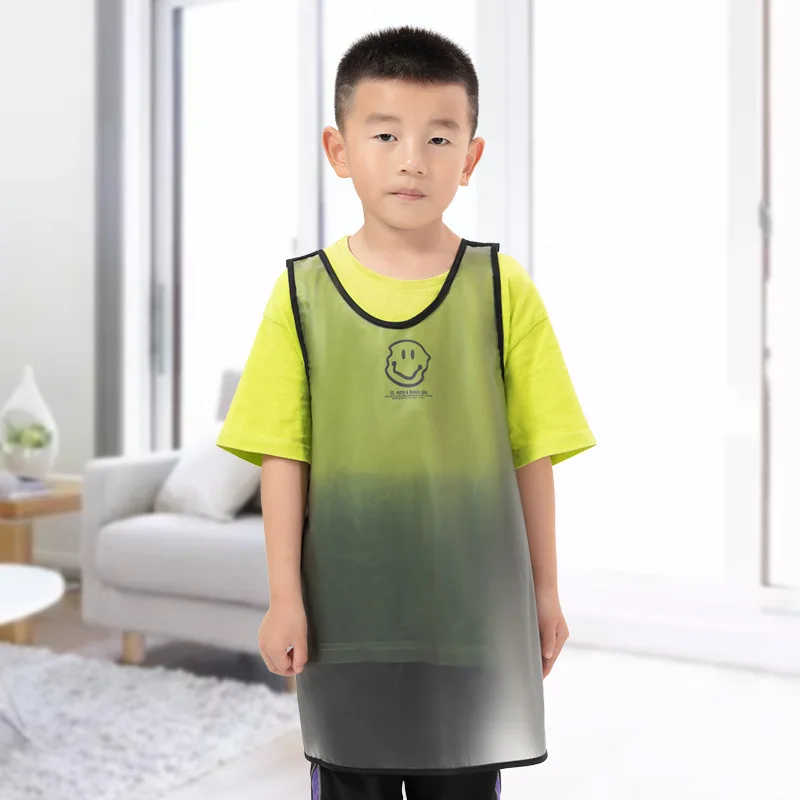 Transparent Children's Apron Waterproof Oil-proof Painting Art Anti-dirty Vest Boys and Girls Reverse Dressing Sleeveless Blouse