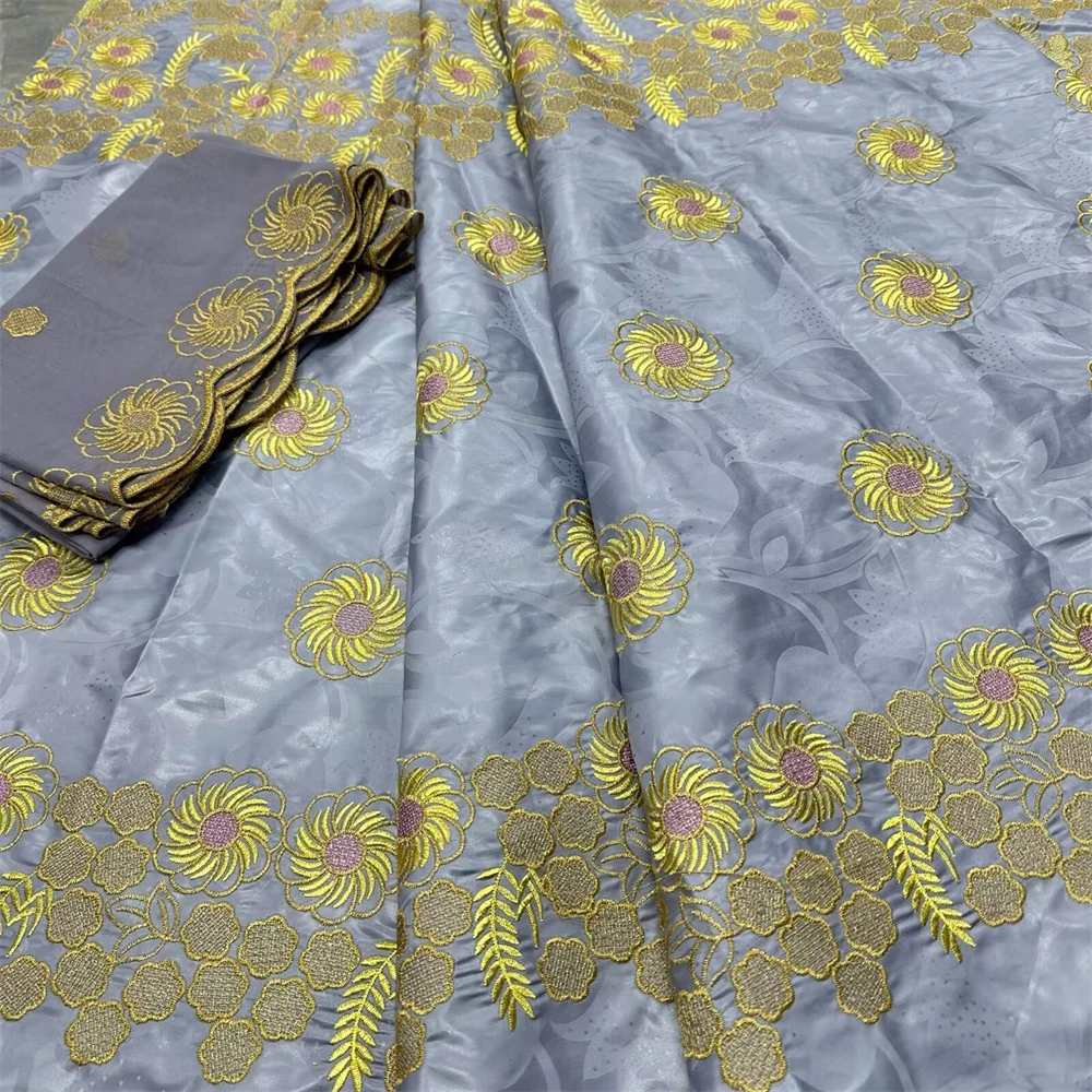 

100% Cotton Bazin Fabric Luxurious Bazin Lace High Quality Embroidery Bazin Riche Material 5 Yards African Lace
