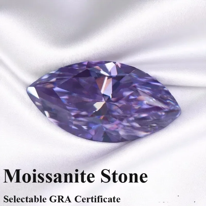 

Муассанит Камень Светло-Фиолетовый Цвет Маркиза Огранки Подвески Драгоценный Камень DIY Ожерелье Серьги Основные Материалы с Certi