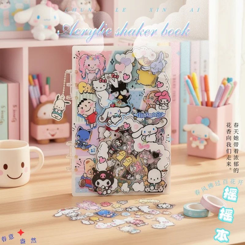 

Acrylic shaker book heiio kitty creative A5 A7 diary handbook collection note stationery loose-leaf book friend exclusive gift
