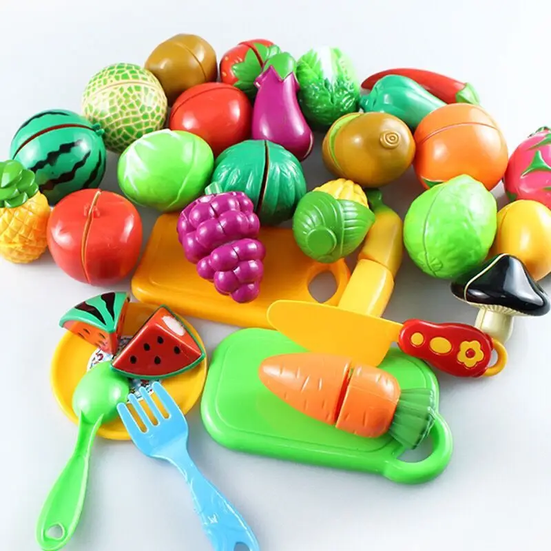 

DIY Retend Play Toys Plastic Food Cutting Fruit Vegetable Pretend Play Children Kitchen Toys Montessori Learning Educational Toy