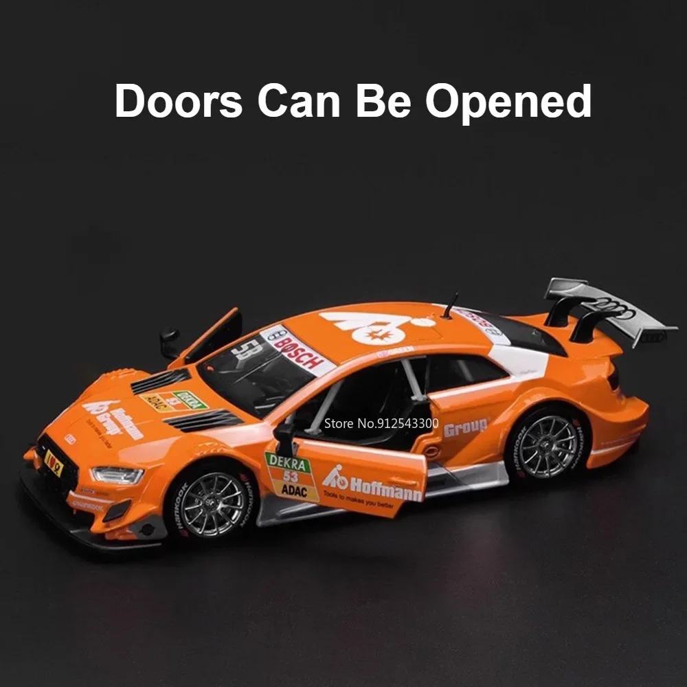 CCA 1/32 Audi RS5 DTM Racing Car Model Toy Metal Pull Back Sound Light Simulated Alloy Cars Model Children Toys Gifts Collection