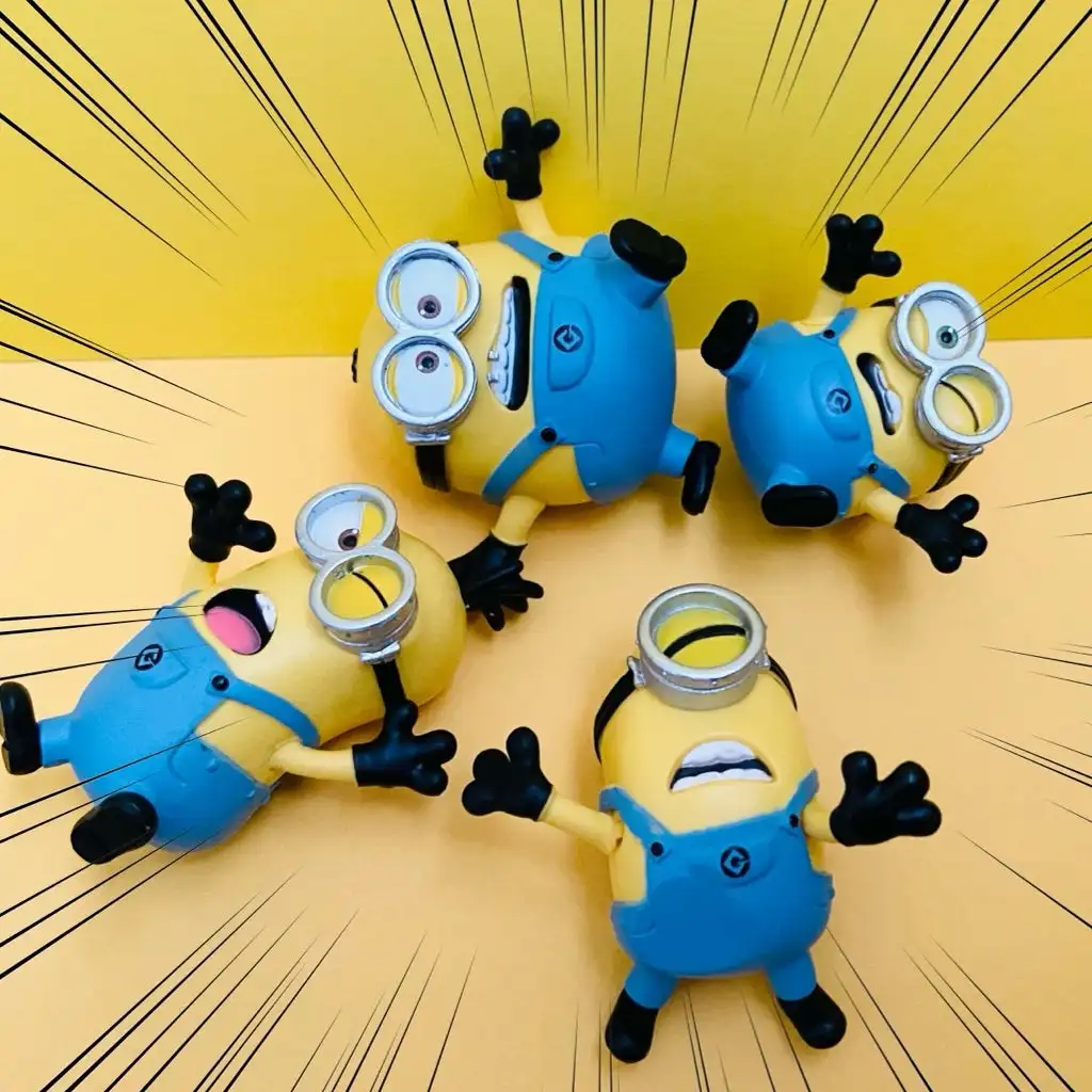 TOMY Original 4Pcs Gashapon Kevin Action Figure Minions Anime Figure Toys For Kids Gift Collectible Model Ornaments